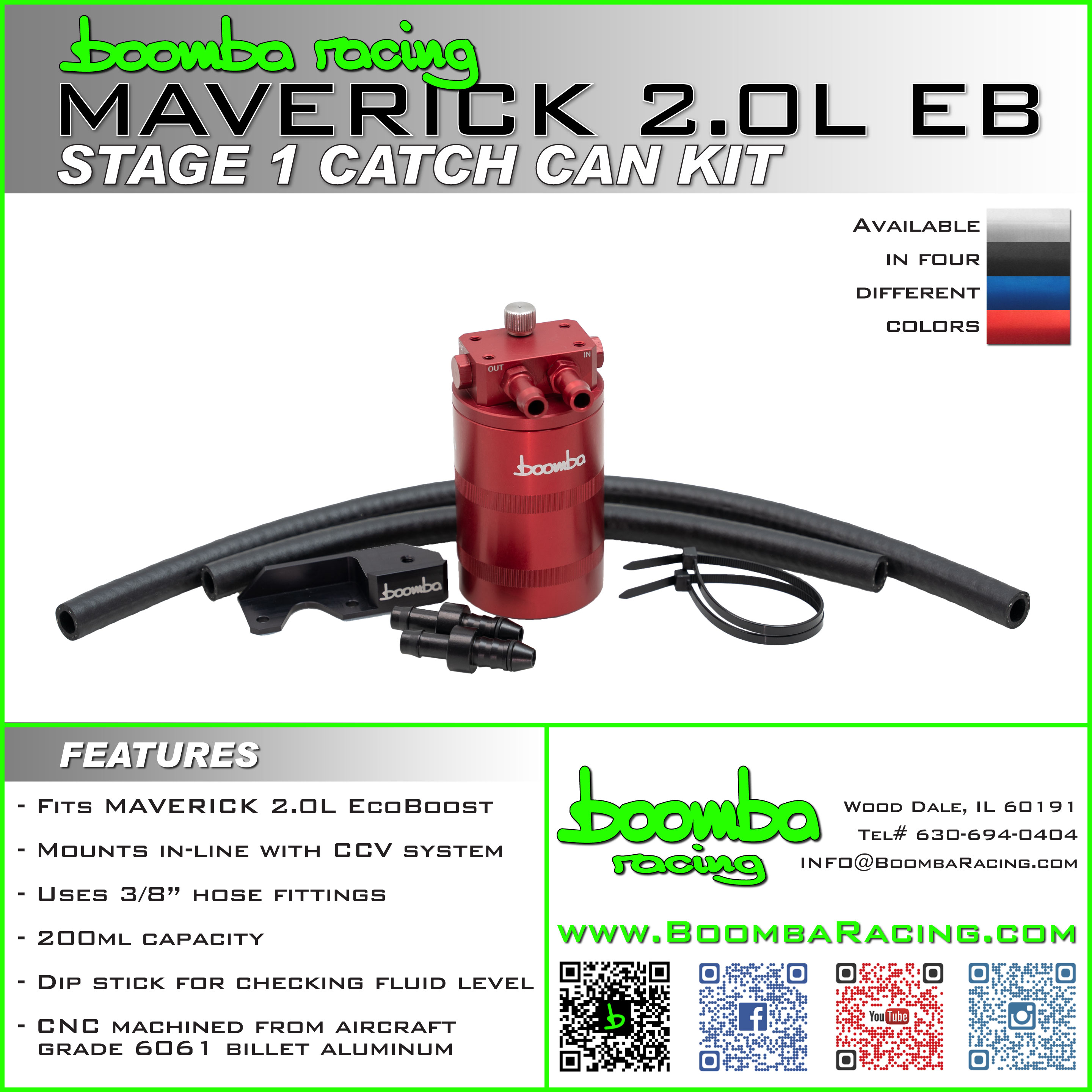 Maverick 2.0L EB STAGE 1 CATCH CAN KIT - Boomba Racing, Inc.