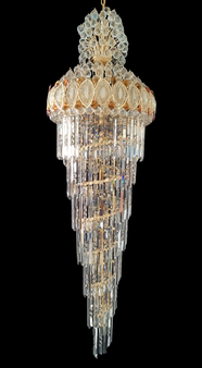 9053-26 Light Crystal Gold Clear Chandelier