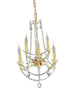 9018/3+3 GOLD/C Metal Crystal Classic Chandelier Candle lit Lighting
