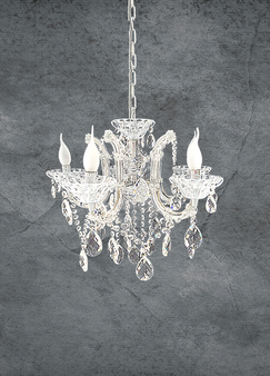 10424/D550 H460 5L CHR CL Chrome Classic Silver Metal Glass Crystal Chandelier lighting