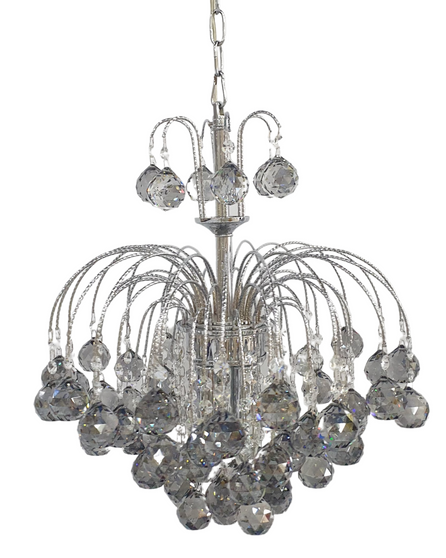 PD-40/D40 45H CHROME SILVER METAL CRYSTAL CHANDELIER LIGHTING