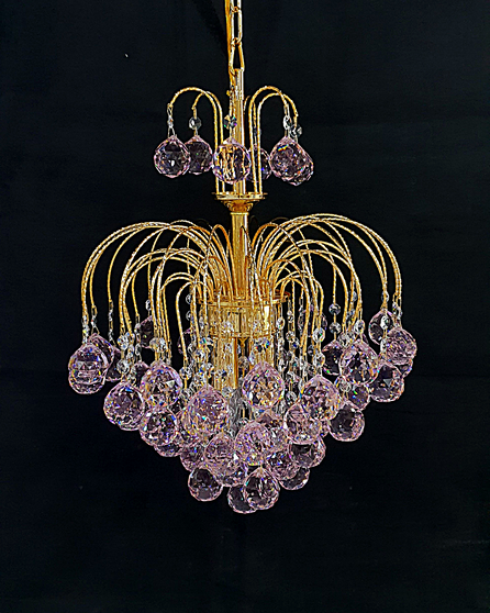 PD-40/D40 H45 CM GOLD PINK Metal Crystal Chandelier lighting