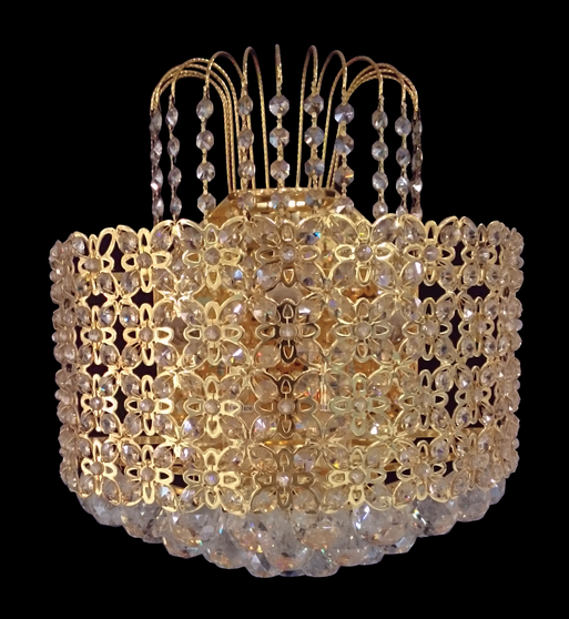 99016-5 Light Crystal Gold Sconce