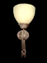 S13924-1 Light Wrought Iron with Glass Sconce