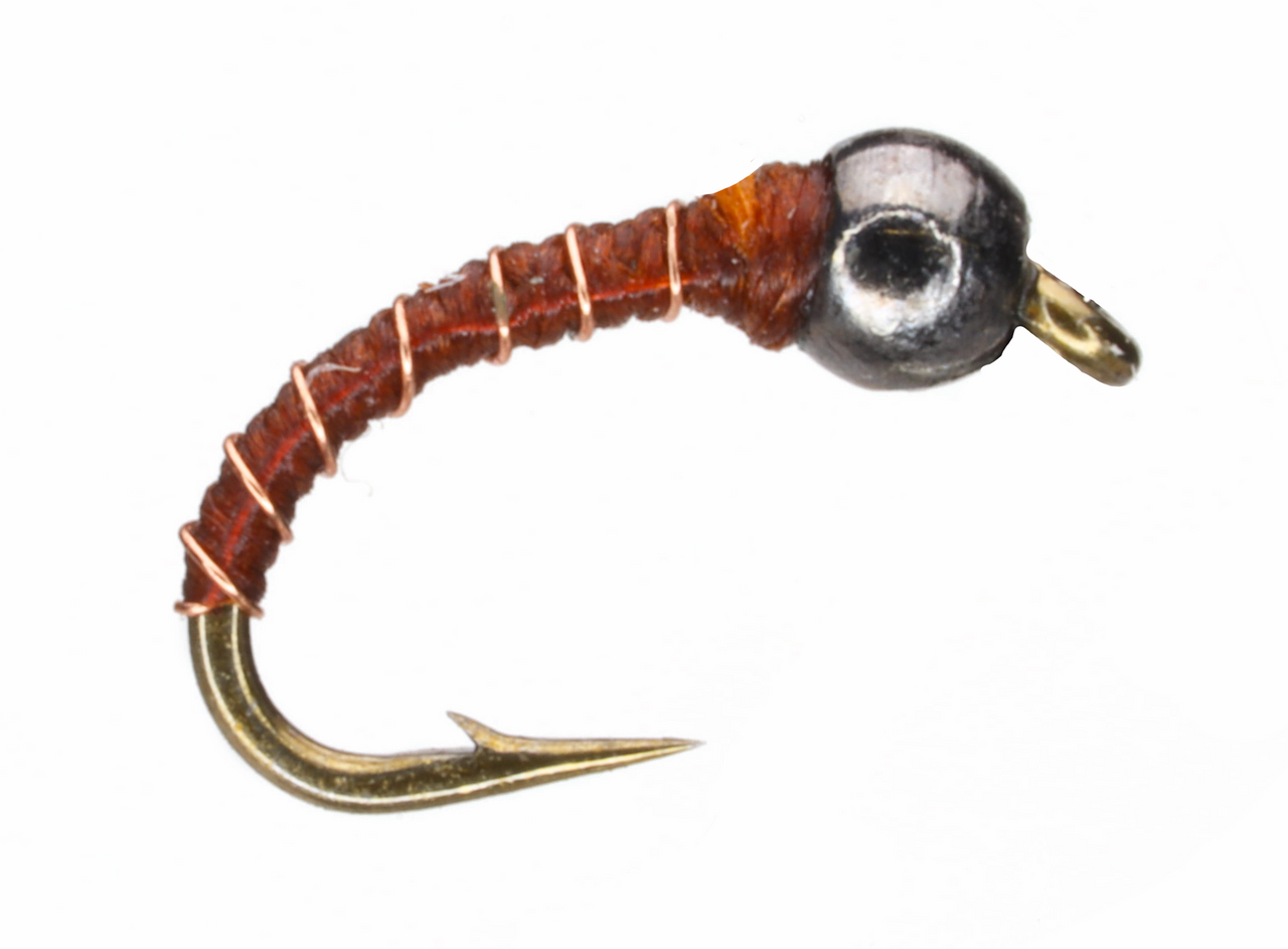 Mosche Per Pesca Acqua Dolce 1 Dozzina (12) Mosche Da Pesca Zebra Midge - Colore Rosso Con Testa Di Perlina, Per Acqua Dolce Zappette Per Motozappa