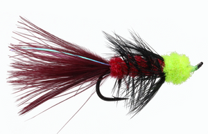 Steelhead Blood/ Chartreuse Egg Sucking Leech