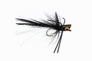 Panfish Popper - Black body/Black legs