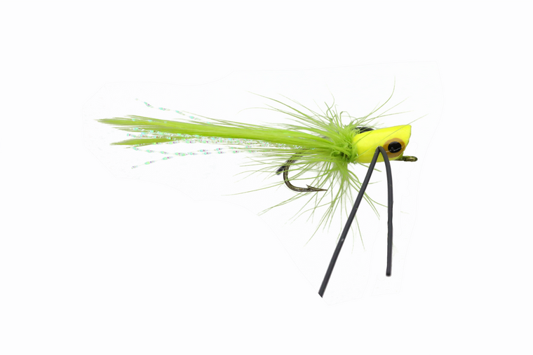 Panfish Popper - Chartreuse body/Black legs