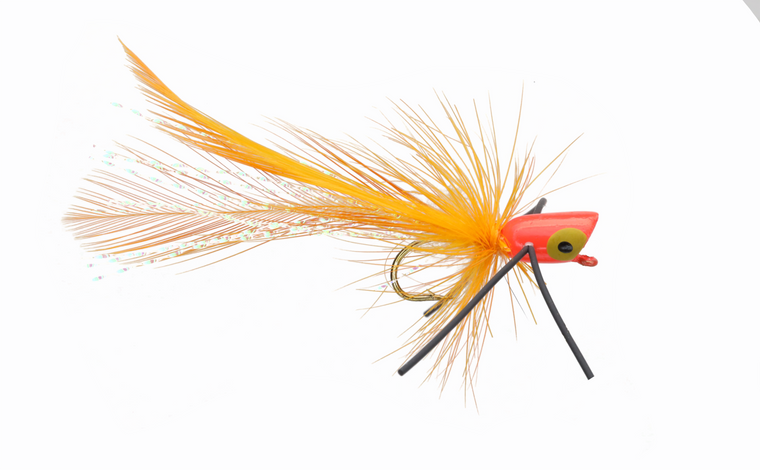 Panfish Popper - Orange body/Black legs