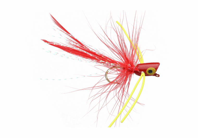 Panfish Popper - Red body/Yellow legs