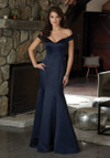 Morilee Bridesmaid 21583 Satin Off Shoulder V-neck Dress
