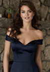 Morilee Bridesmaid 21583 Satin Off Shoulder V-neck Dress