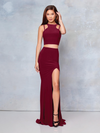 Clarisse 3761 Stretchy Jersey Halter Neck Two Piece Dress