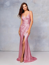 Clarisse 3766 Metallic Deep V-neckline Fitted Long Dress