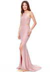 Clarisse 3789 Halter Neck Sleeveless Side Slit Long Dress