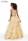Clarisse 5048 Glitter Tulle Off-shoulder Two Piece Ball Gown