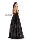 Clarisse 5145 Ruffled Sequin Satin Bodice V-neck Ball Gown