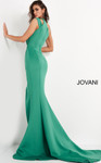 Jovani 04222 Scuba One Shoulder Ruched Keyhole Dress