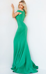 Jovani 04222 Scuba One Shoulder Ruched Keyhole Dress