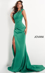 Jovani 04222 Scuba One Shoulder Ruched Keyhole Dress