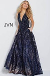 JVN by Jovani JVN60641 Embellished Plunging A-Line Gown