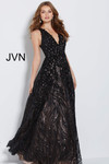 JVN by Jovani JVN60641 Embellished Plunging A-Line Gown