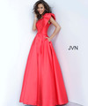 JVN by Jovani JVN4355 Bow Accented One Shoulder Ballgown