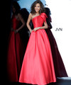 JVN by Jovani JVN4355 Bow Accented One Shoulder Ballgown