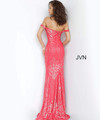JVN by Jovani JVN60139 Patterned Sparkle Off Shoulder Gown