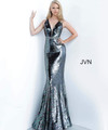 JVN by Jovani JVN02721 V-neck Sleeveless Fitted Long Dress