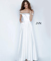 JVN by Jovani JVN2282 Embellished Off-Shoulder Satin Gown