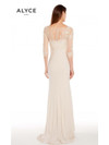 Alyce Paris 27257 Jersey Lace Embellish Illusion Neck Dress