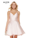 Alyce Paris 3764 Mikado V-neck Sleeveless Short Dress