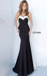 Jovani 12020 Crepe Sweetheart Neck Strapless Long Dress