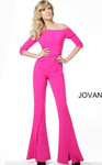 Jovani 1867 Three Quarter Sleeve Contemporary Long Jumpsuit