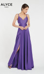 Alyce Paris 60453 Satin Chiffon V-neck Sleeveless Dress