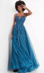 Jovani Prom JVN02266 Embroidered Deep V Neck A-Line Gown