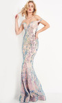 JVN by Jovani JVN04515 Embellished Off Shoulder Gown