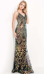 Jovani Prom JVN05758 Multi-Colored Geometric Trumpet Gown