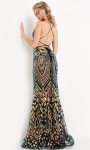JVN by Jovani JVN05758 Multi-Colored Geometric Trumpet Gown