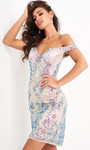 Jovani JVN05251 Off-shoulder Sequin Adorned Cocktail Dress