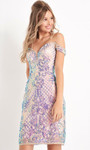 Jovani JVN05251 Off-shoulder Sequin Adorned Cocktail Dress