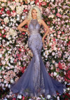 Clarisse 800231 Illusion Halter Sequined Mermaid Gown