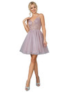 Dancing Queen 3268 Sleeveless Beaded V-neck Short Dress