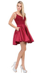 Dancing Queen 3037 Spaghetti Straps Lace Bodice Short Dress