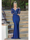 Dancing Queen 4124 Scallop Embroidered Long Sleeves Gown