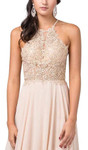 Dancing Queen 2716 Sleeveless Lace Applique Halter Dress