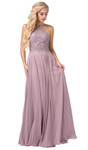 Dancing Queen 2716 Sleeveless Lace Applique Halter Dress