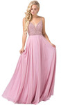 Dancing Queen 2493 Sleeveless Jewel Beaded Chiffon Gown