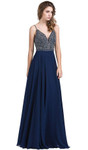 Dancing Queen 2493 Sleeveless Jewel Beaded Chiffon Gown